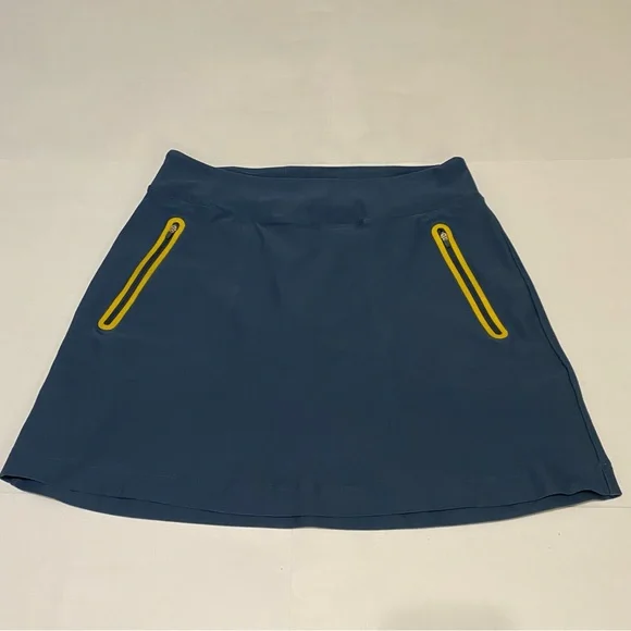 ❤️Nike A-Line Skort in Blue with Yellow Zippers - Picture 2 of 9